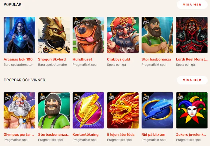 KOI Casino spel